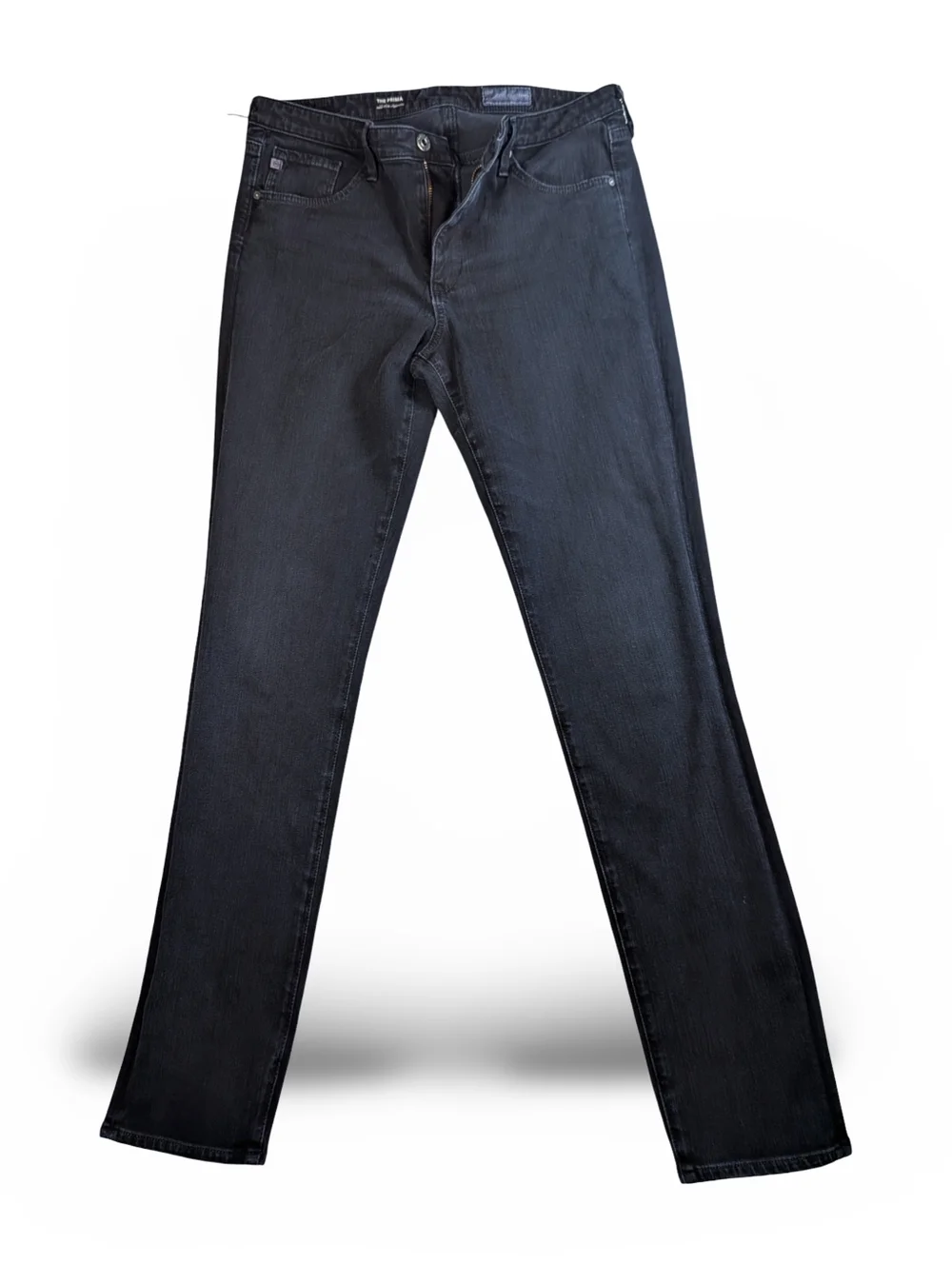 AG Adriano Goldschmied Straight Leg Jeans in Black The Prima Cigarette 29R - Picture 4 of 8
